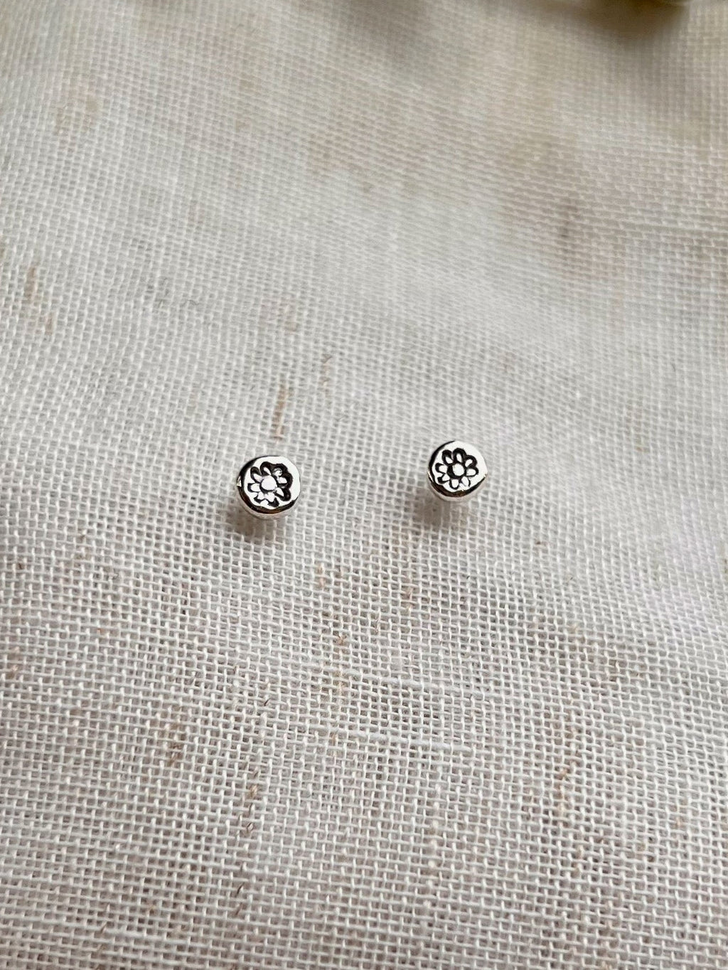 Stamped Flower Studs