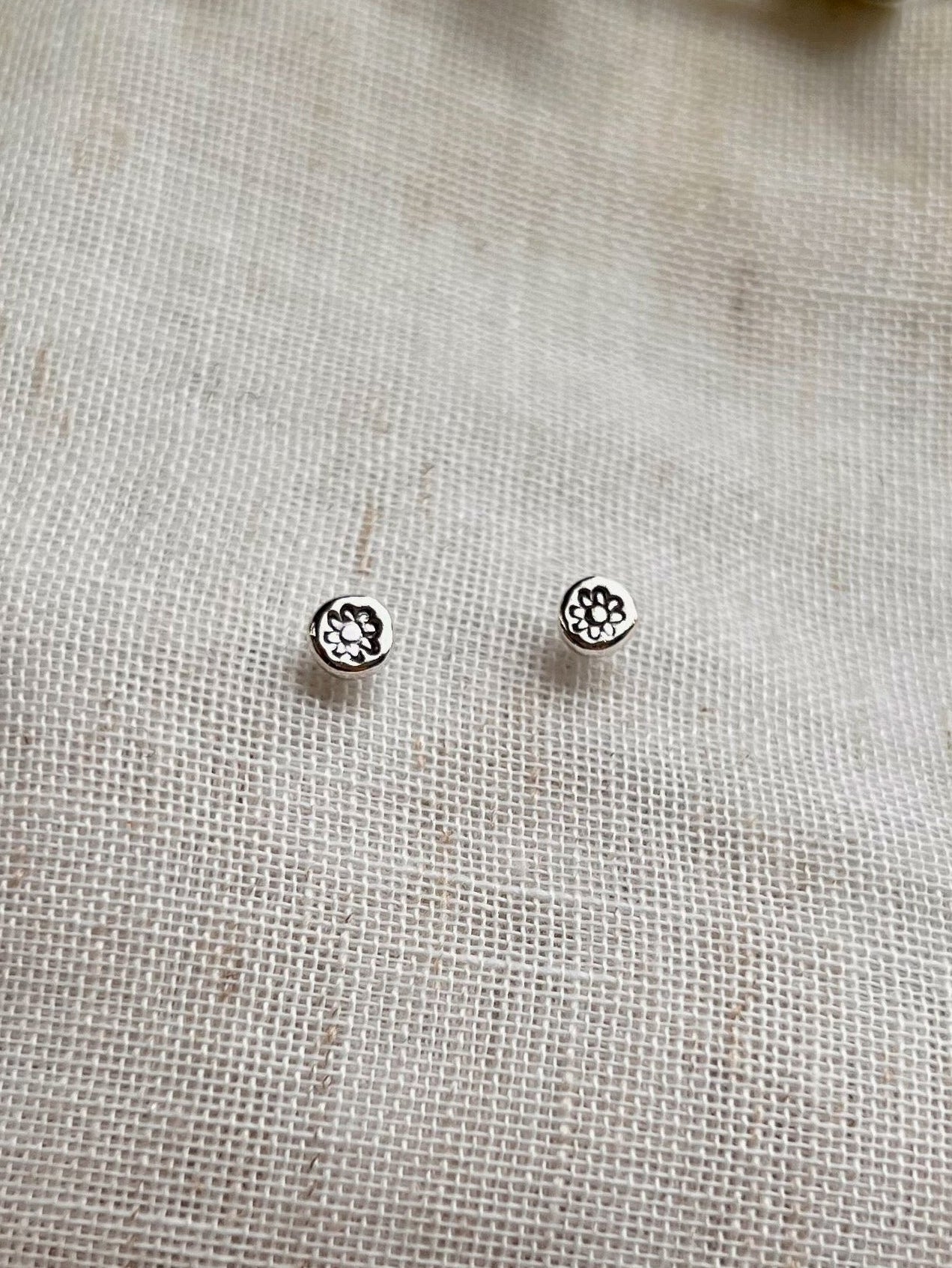 Stamped Flower Studs