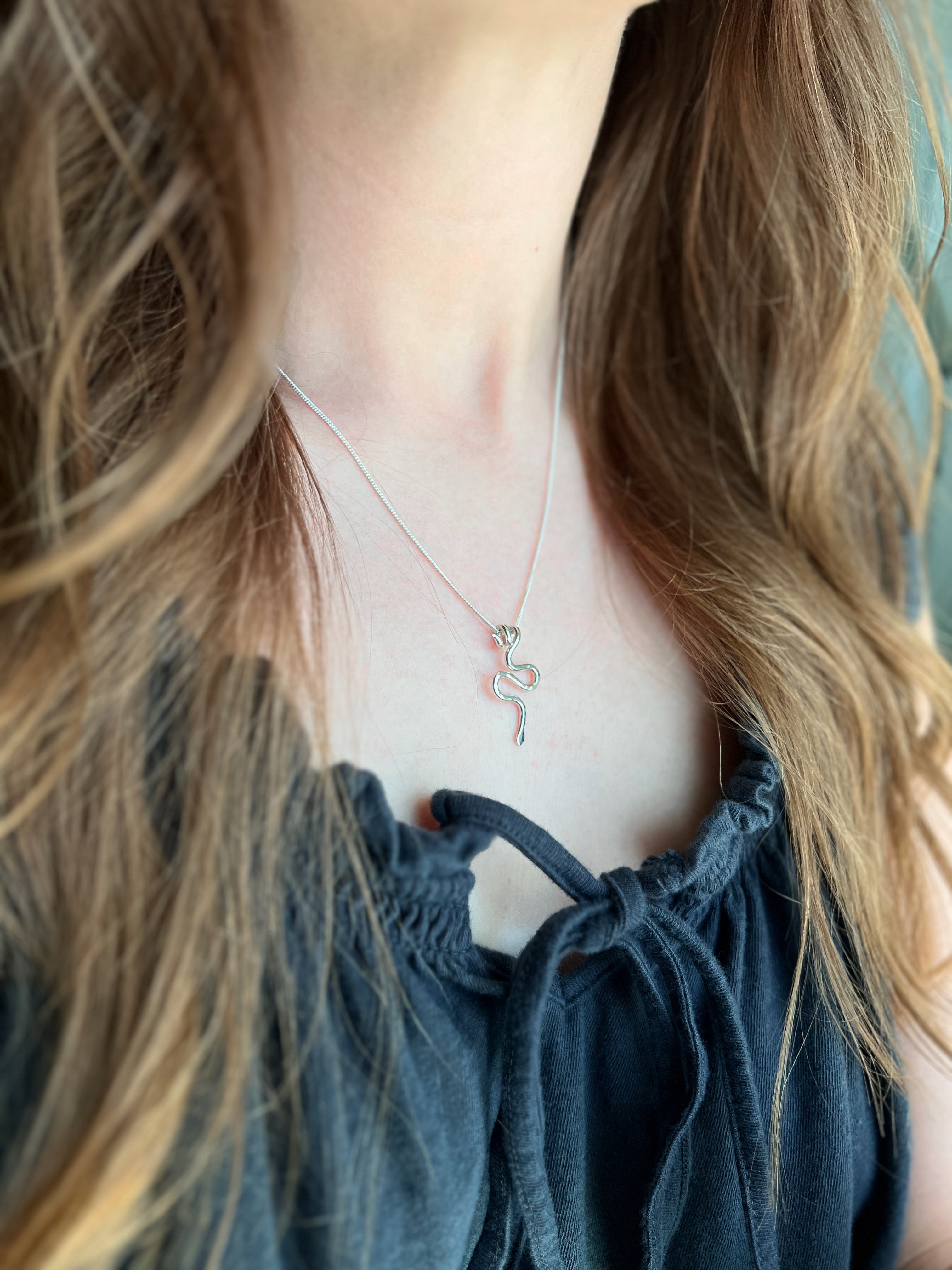 Snake Necklace - Hammered