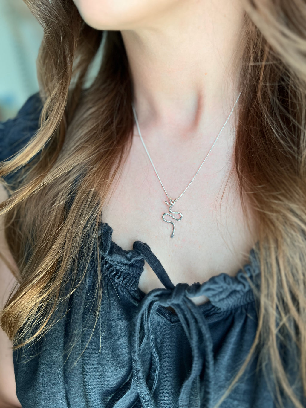 Snake Necklace - Hammered